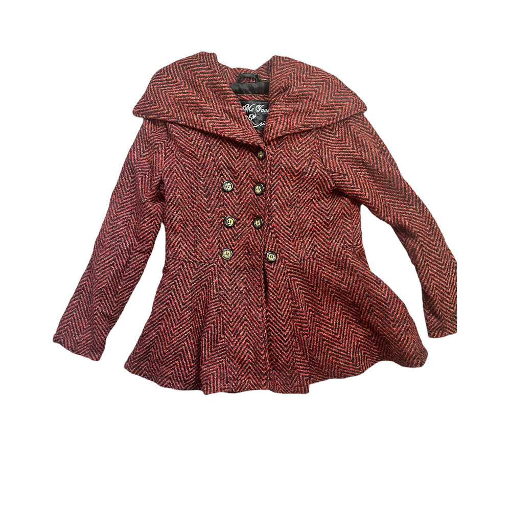 Me Jane Orange Chevron Flare Jacket Size Large